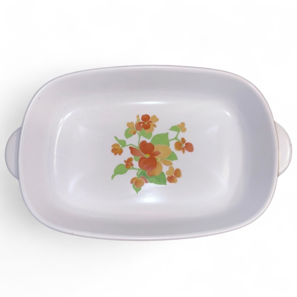 Noritake Progression China “Happy Days” Small Rectangle Baking Dish Vintage